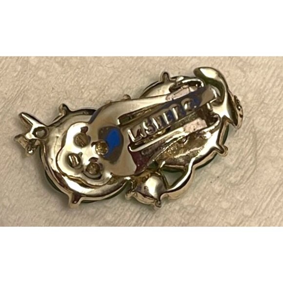 Vintage Lisner Molded Glass Shades Of Green Floral Clip-On Earrings - Picture 11 of 12